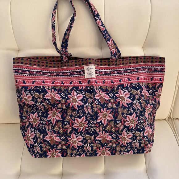 Sezane Handbags - Sezane x Sea New York limited edition tote bag, navy paisley floral print, NWOT